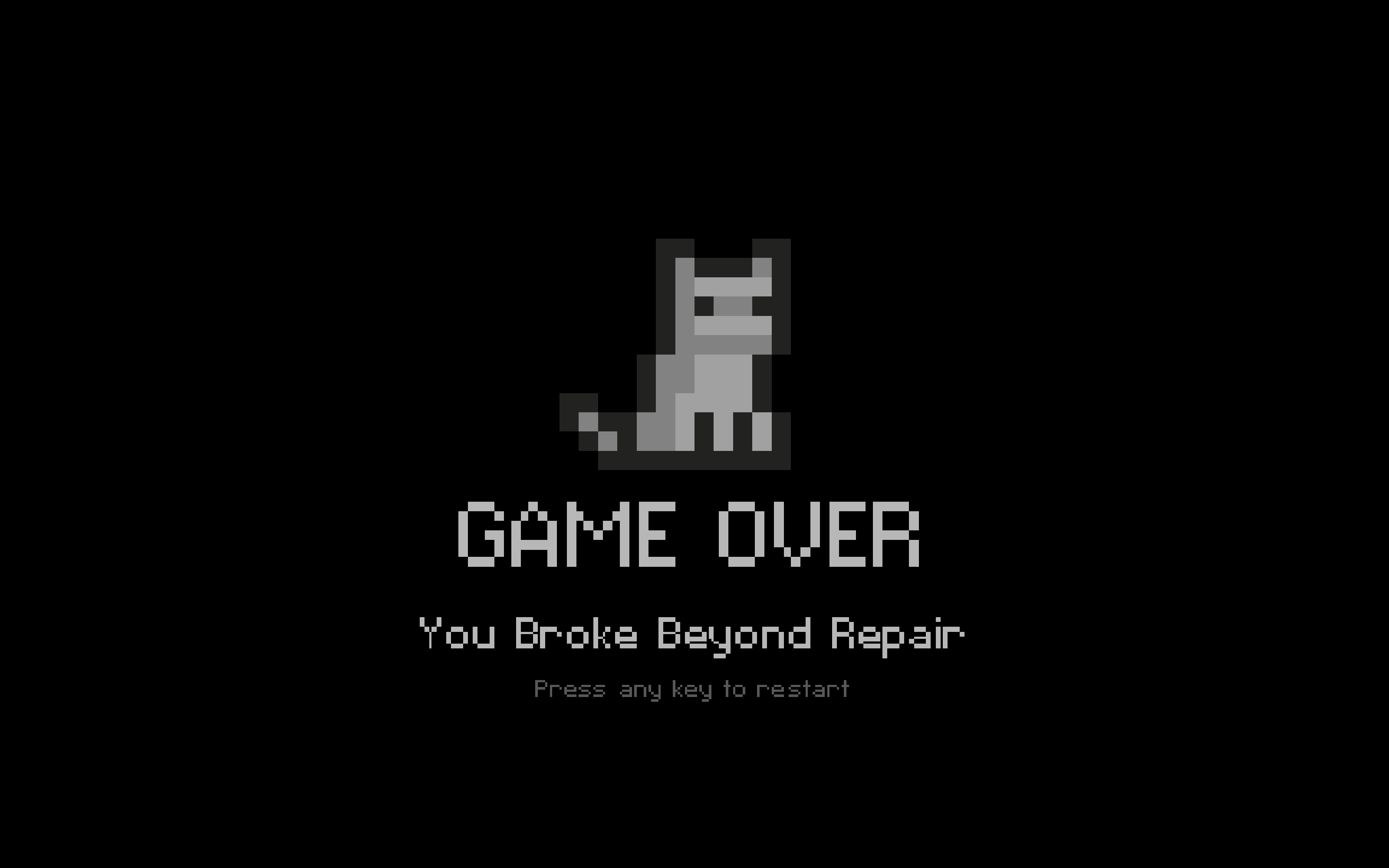 BitFlip game over screen: You Broke Beyond Repair